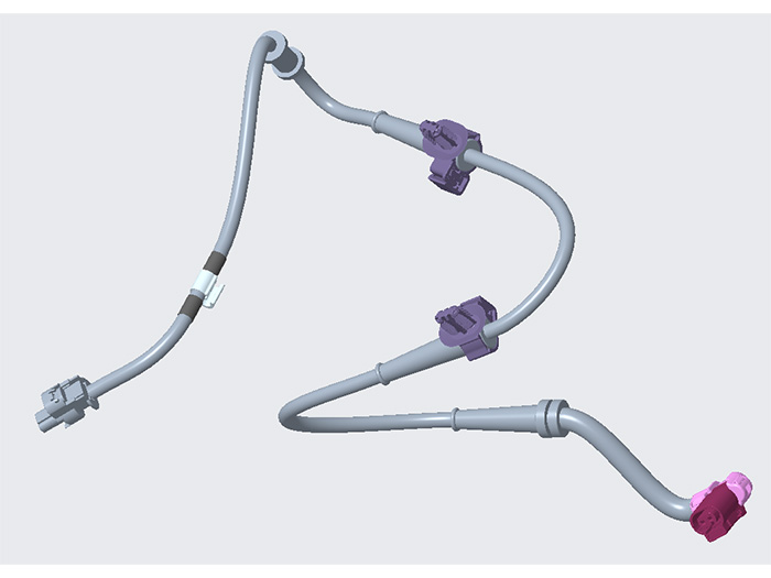 Shock absorber induction wiring harness
